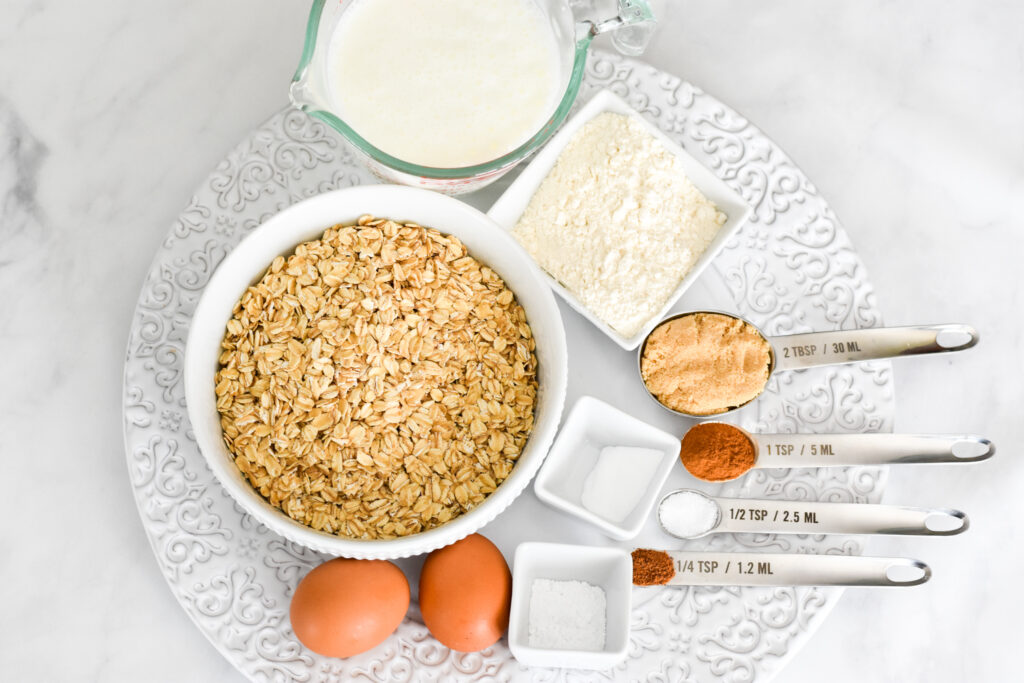 Overnight oatmeal pancake ingredients