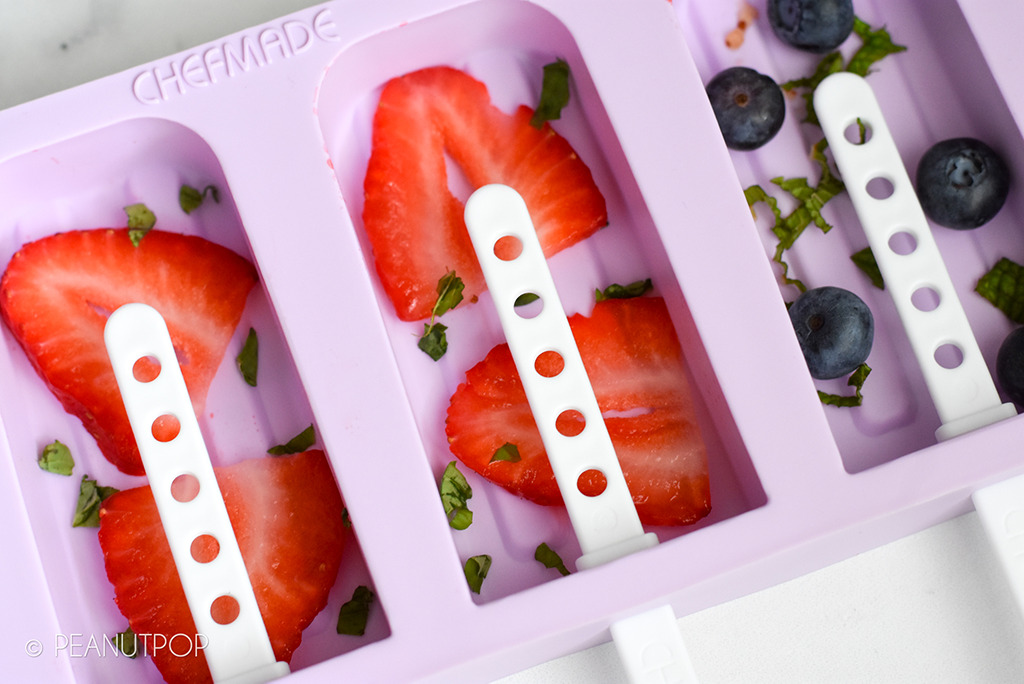 Popsicle Molds with fresh fruit