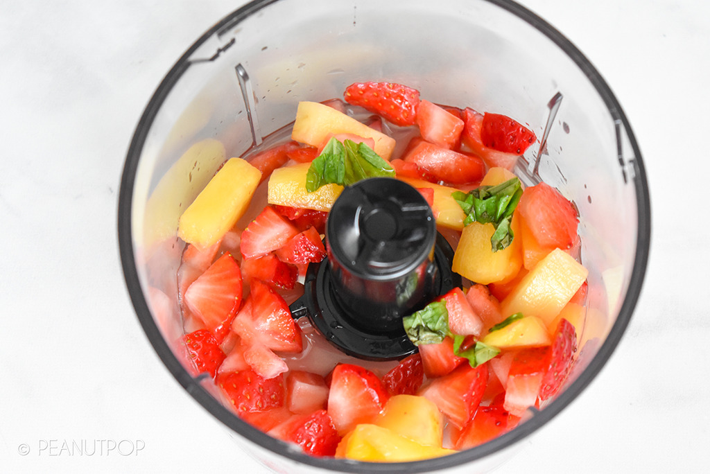 Strawberry Pineapple Basil Frozen Refreshing Fruit Popsicles