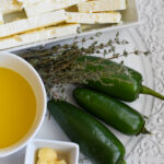 Ingredients to make spicy feta spread