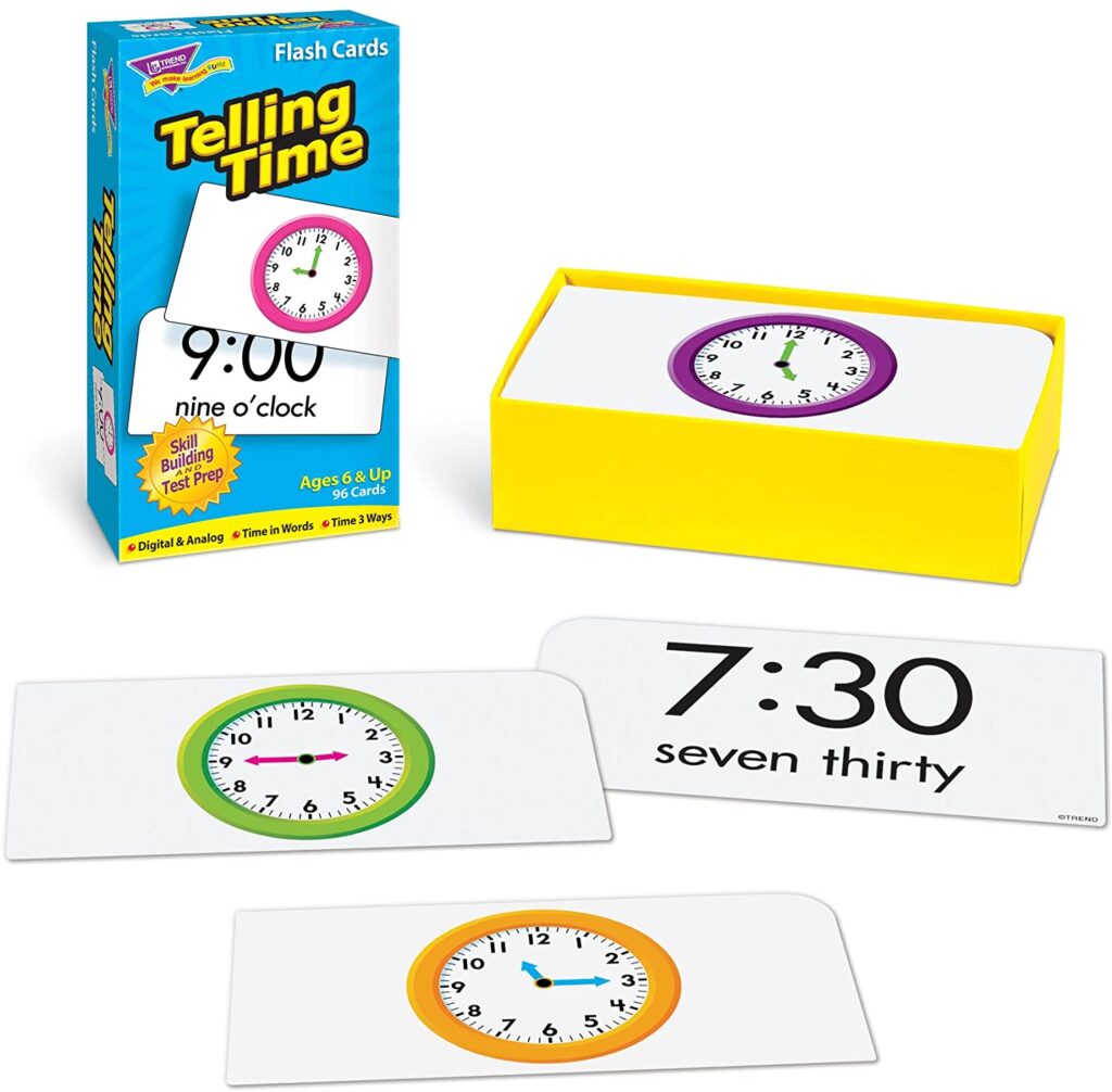 Telling time flash cards.