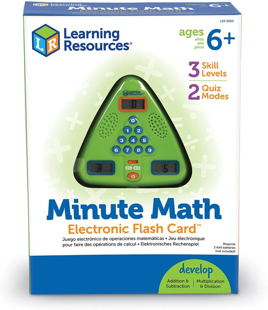 Minute Math electronic flash card
