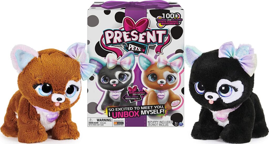 Present Pets, Glitter Puppy Interactive Plush Pet - PeanutPop holiday gift guide