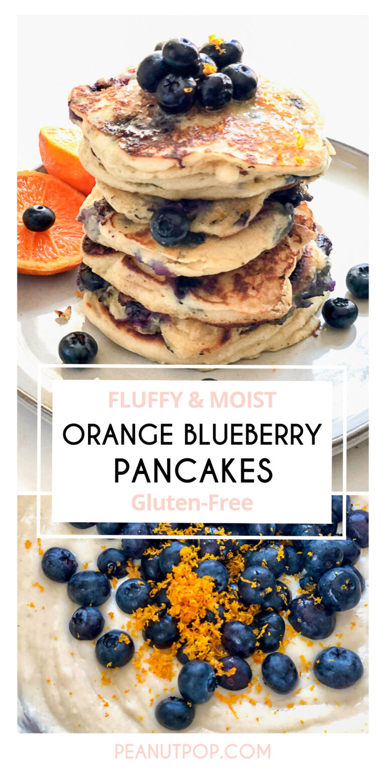 Fluffy Orange Blueberry Pancakes - PeanutPop