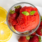 Simple three ingredient strawberry and lemon sorbet